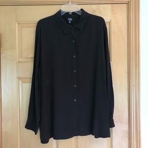 Eileen Fisher 100% Brown Silk Blouse